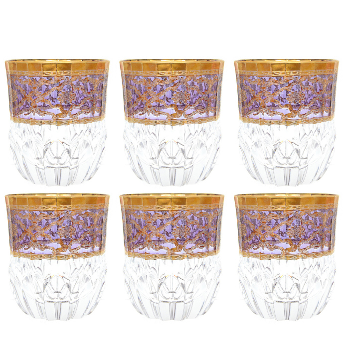A set of crystal TIMON whiskey glasses for 6 people